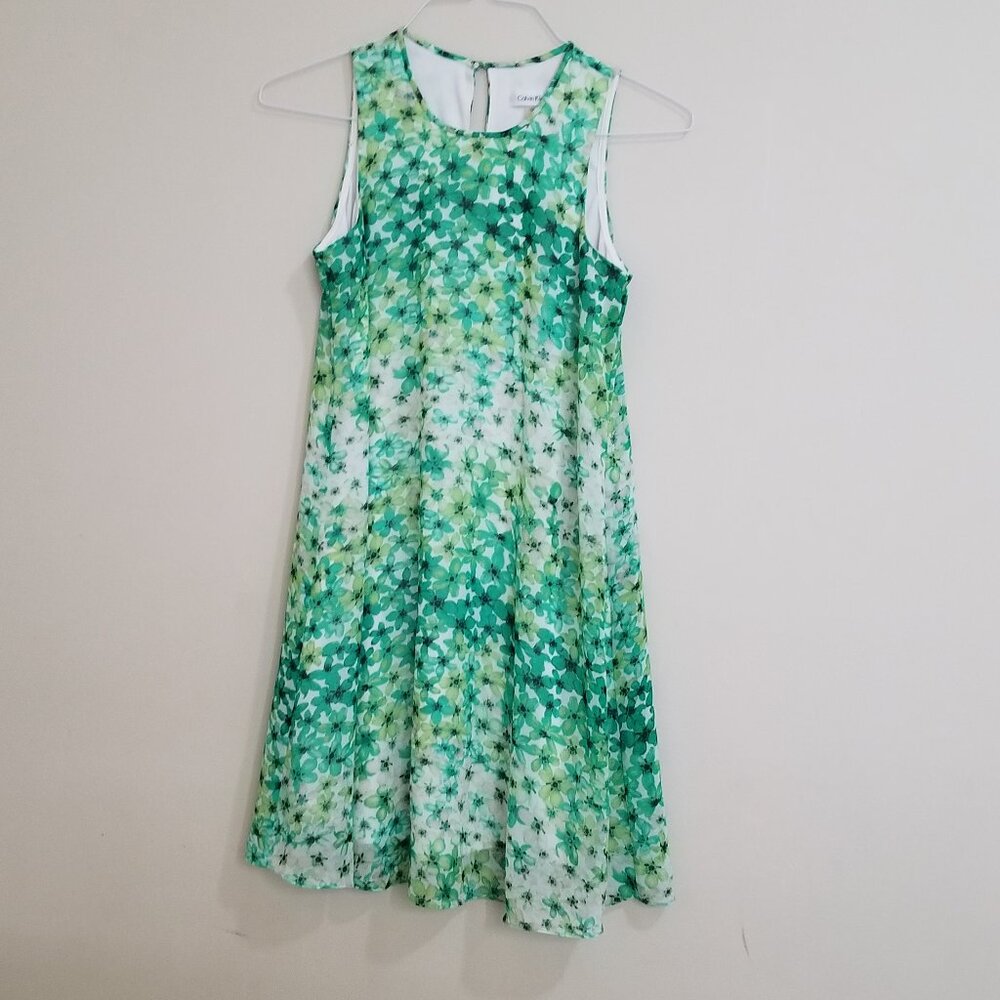 Green Floral Calvin Klein Women's Dress size 4